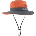 thumbnail image 6 of Muryobao Toddler Child Kids Girls Summer Sun Hat Wide Brim UV Protection Hats Floppy Bucket Cap for Beach Fishing Gardening Orange, 6 of 7