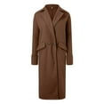 thumbnail image 5 of Gibobby Women's Winter Outerwear Overcoat Peter Pan Collar Mid-thigh A-line Single Breasted Pea Coat(Coffee,M), 5 of 6
