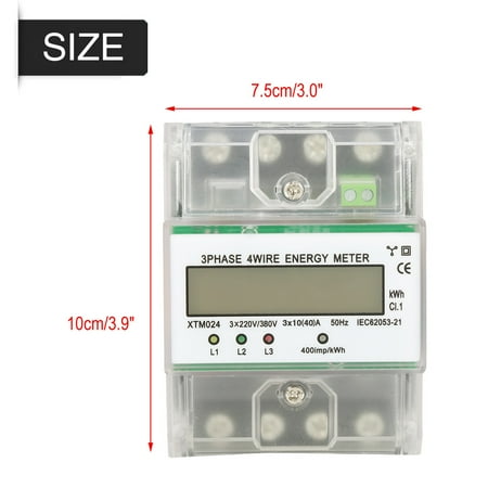 

KWh Meter DIN Rail Electric Meter Anti Electromagnetic Interference 6+2 Digits Display LCD Backlight Display For Sub Metering System