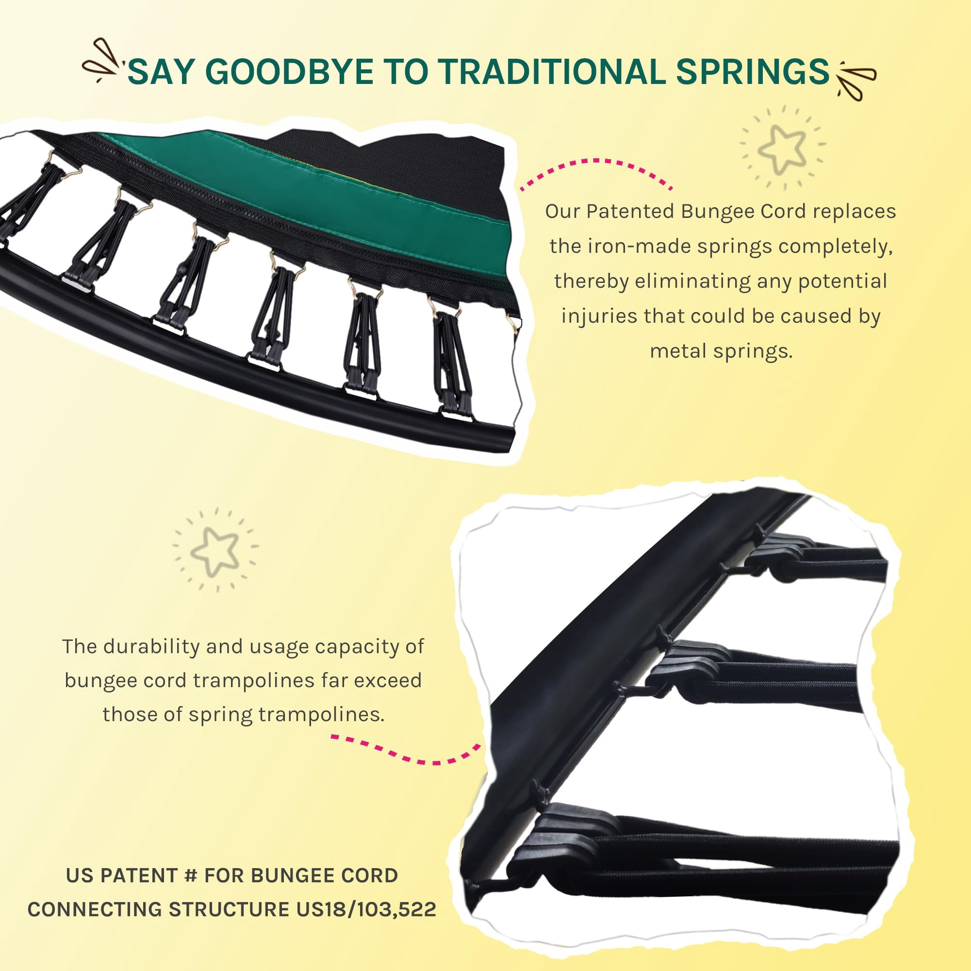 SkyBound Springless Trampoline for Kids and Adults - Recreational Trampolines with AntiRust Coating - Bungee Cords Outdoor Trampoline for Kids - No-Gap Design Zipper System 14 FT 12 FT 10FT 8FT 6FT