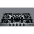thumbnail image 4 of 5-burner gas cooktop made in Italy in a stainless steel finish with sealed burners, cast iron grates, and wok stand; fits standard 24" wide cutouts, 4 of 5