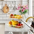 thumbnail image 4 of AMLESO 2-Tier Fruit Basket Kitchen Bread Bowl Detachable Fruit Stand Small Item Storage White, 4 of 8