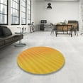 thumbnail image 4 of Ahgly Company Machine Washable Indoor Round Transitional Neon Orange Area Rugs, 4' Round, 4 of 7