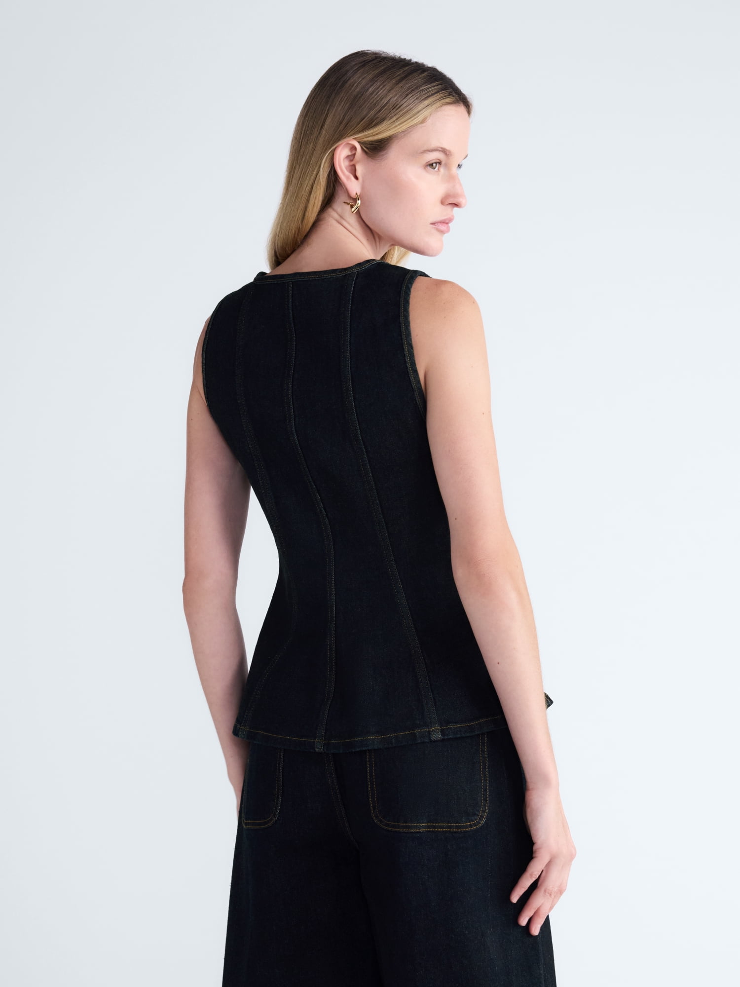 Scoop Women's and Women's Plus Denim Corset Top, Sizes XS-4X