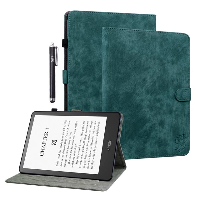 GSFY Case for All-New Kindle Paperwhite (12th Generation, 2024), PU Leather Wallet Auto Sleep/Wake Cover for 7" 2024 Kindle Paperwhite / Colorsoft Signature Edition & Kindle Paperwhite, Dark Green