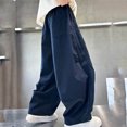 thumbnail image 5 of Vornjynx Boys Cotton Pants Elastic Waist with Pocket Baggy Fit Kids Summer Casual Trendy Pants Navy Size 10, 5 of 10