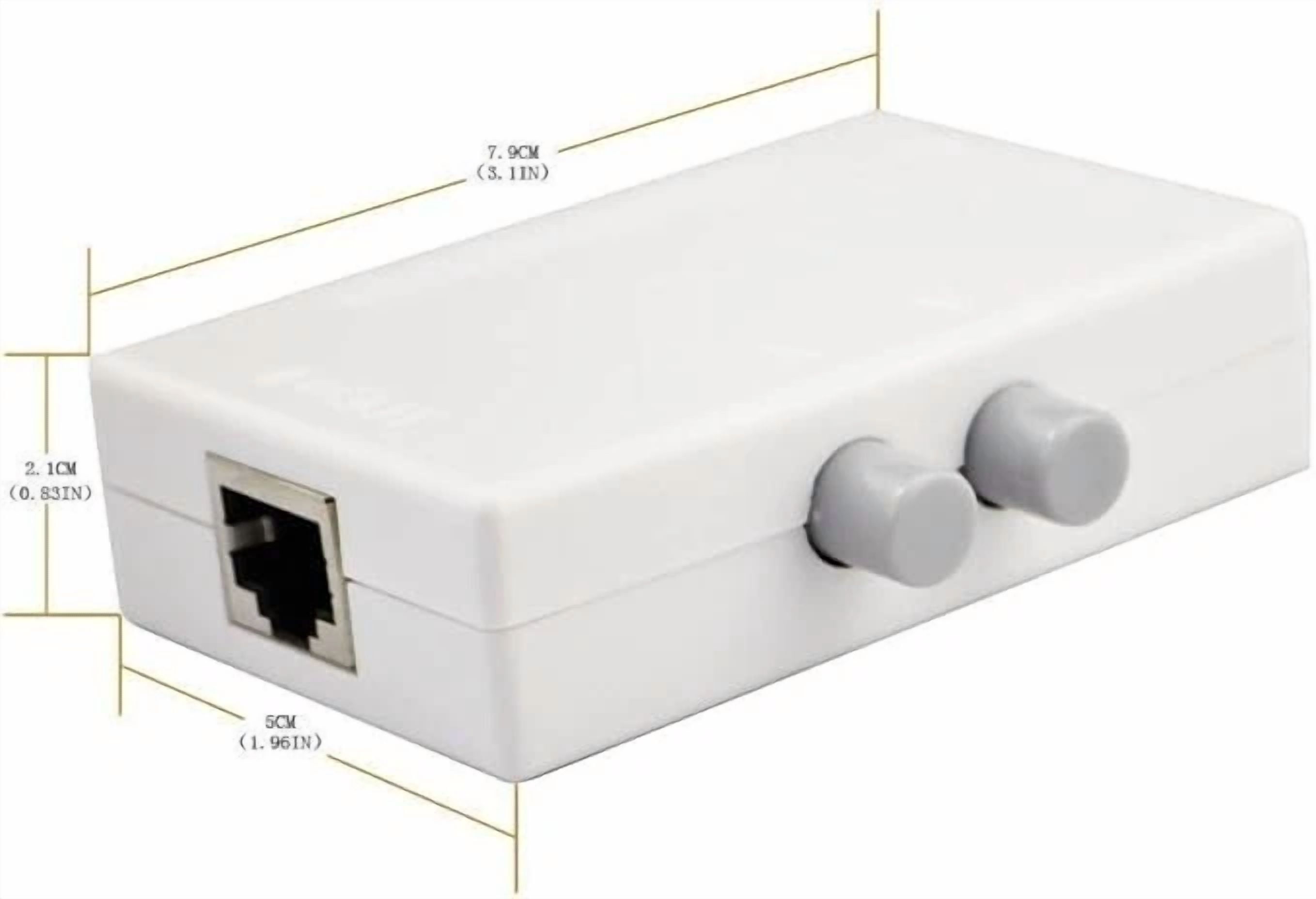 CIRCLE- 2 Ports Network Switch Splitter Selector Hub 2-In 1-Out Or 1-In 2-Out 100M