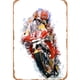 thumbnail image 1 of Placa de Metal Vintage de hierro, decoración de pared de pintura Rectangular para moto Racer, 20x30cm, 1 of 9
