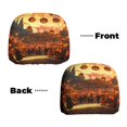 thumbnail image 3 of 2 PCS Car Headrest Cover, Halloween Pumpkin Market A Soft Car Seat Head Rest Cover Protector Interior Car Accessories Seat Covers for Cars Truck Auto Only Covers, 3 of 8