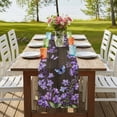 thumbnail image 4 of Table Runners 108 Inches Long Dress Scarves, Purple Flowers Farmhouse Coffee/Dining/Kitchen Table Runner for Living Room, Butterfly Spring Floral Wooden Farmhouse 13x108 Inch, 4 of 9