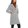 thumbnail image 4 of INSPIRE CHIC Women's Winter Coats Striped Notched Lapel Collar Single Breasted Outerwear Blazer Coat Grey XS, 4 of 5