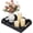 Black, variant on Rectangular Scalloped Decorative Centerpiece Tray for Coffee Table, Home Decor, Living Room - Black Tray w/Wooden Handle – Warm and Elegant for Holidays, Housewarmings - Candle Plate Holder