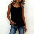 thumbnail image 4 of PNTUTB Stylish Women's Sleeveless Tops Casual Solid-Color Crew-Neck Tank Tops Lace-Hem Tank Tops with Back Tie Simple Versatile Loose Tank Tops, 4 of 6