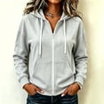 thumbnail image 2 of Sewkxo Womens Zip Up Hoodies Long Sleeve Fall Oversized Sweatshirts Y2K Jacket with Pockets 2026 Fashion Clothes,Light Gray 2XL, 2 of 7