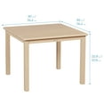 thumbnail image 2 of ECR4Kids 30in x 30in Square Hardwood Table and Two 12in Chairs, Antique White, 3-Piece, 2 of 9