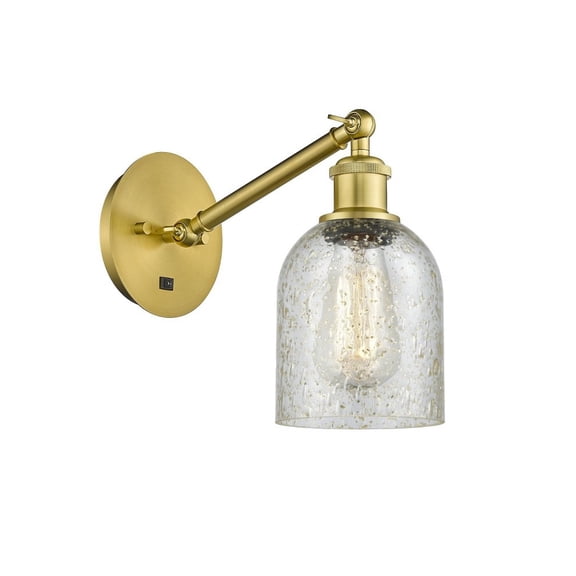 317-1W-SG-G259-LED-Innovations Lighting-Caledonia - 1 Light Wall Sconce In Industrial Style-11.38 Inches Tall and 5.3 Inches Wide Satin Gold Mica