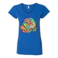 thumbnail image 2 of Wild Bobby Rainbow Painted I've Got The Whole World Dean Russo Design Inspirational/Christian Women Standard V-Neck Tee, Royal, XX-Large, 2 of 6