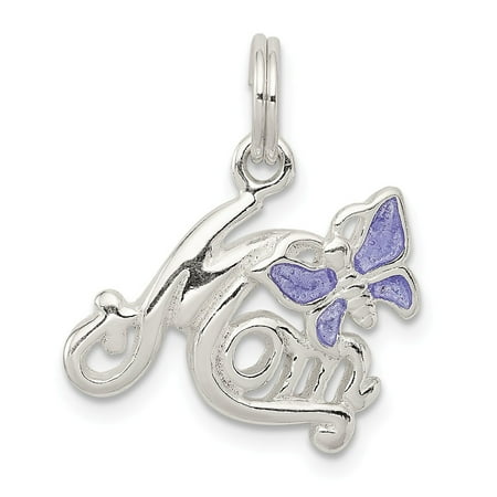 Enamel Butterfly Charm - Roy Rose Jewelry Sterling Silver Polished Mom Butterfly Enameled Charm