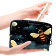 thumbnail image 4 of Honeybee Large Capacity Waterproof Printed Design Cosmetic Storage Bag Travel Pouch Girls Toiletry Bag Storage Bag Lightweight Zipper Closure Suitable for Ladies and Girls Out and Travel, 4 of 6