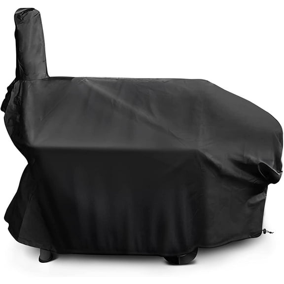 i COVER 66 Inch 600D Heavy Duty Water Proof Patio Outdoor Canvas Offset BBQ Barbecue Smoker Cover G21610 for Brinkmann Char-Broil Char Griller Oklahoma Joe Landmann (Black)