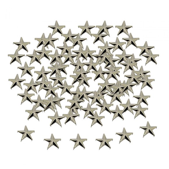 100 remaches de estrella de cinco puntas de metal con forma de garra, con personalidad y púas. 2cm