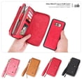 thumbnail image 5 of Galaxy S8 Wallet Detachable Case, Dteck [wrist band][14 Card Slots] Zipper Purse Phone Case Multi-functional Folio Flip Weave PU Leather Removable Magnetic Back Cover For Samsung Galaxy S8,Red, 5 of 8