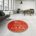 thumbnail image 3 of Ahgly Company Indoor Square Contemporary Red Abstract Area Rugs, 6' Square, 3 of 6