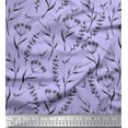 thumbnail image 1 of Soimoi Purple Cotton Poplin Fabric Flower Leaves Print Fabric by the Yard 42 Inch Wide, 1 of 3
