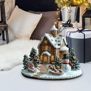 PEIBang Christmas Table Decorations,Snow House Decor Christmas Centerpiece,Christmas Village Houses for Home Kitchen