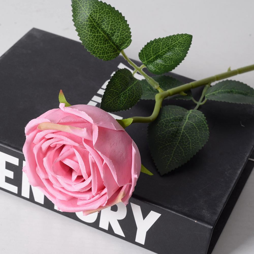 1 Pcs Artificial Silk Flowers Realistic Roses Bouquet Long Stem for ...