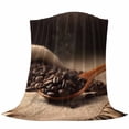 thumbnail image 6 of Coffee Beans Blanket Soft Cozy Warm Throw Blanket for Couch, Plush Fuzzy Flannel Fleece Blankets for Sofa, Vintage Wooden Spoon Dark Brown Cafe Bean Bed Blankets Lightweight Gifts for Women, 50"x60", 6 of 9
