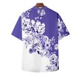 thumbnail image 2 of Men's Creative Geometric 3D Printed Shirt Retro Stand Collar Loose Plus Size Shirt Purple L, 2 of 6