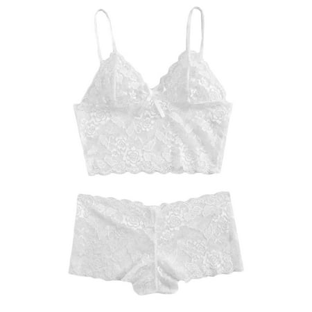 

Ichuanyi Women s Lace Cami With Short Lingerie Pajama Set 2 Piece Underwear Sleepwear