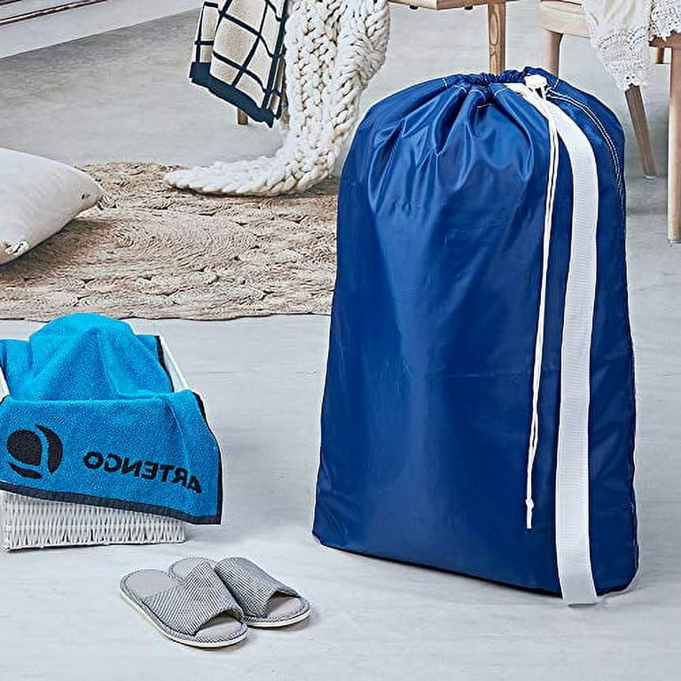 HOMEST 2 Pack XL Nylon Laundry Bag with Strap, Machine Washable Large Dirty  Clothes Organizer, Easy Fit a Laundry Hamper or Basket, Can Carry Up to 4
