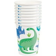 Angle View: Dinosaur Paper Cups (8 Pcs) - 1 Pack