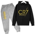 thumbnail image 3 of Conjunto de 2 piezas de sudadera y pantalones CR7 de ídolo de fútbol de primavera y otoño para niños, adecuado para deportes, ocio, moda, chándales para niños y niñas, 3 of 5