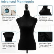 Dkelincs Adjustable Mannequin Torso Stand Female Dress Form Model Manikin Body for Displays Jewelry with Tripod, Black