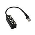 thumbnail image 2 of Cable divisor de adaptador Ethernet de 1 a 3 puertos de red RJ45 macho a cable de alta velocidad LAN hembra de 3 puertos AweSitey PJ6904-00, 2 of 2