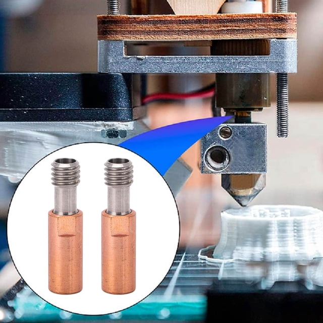 Boquilla De Garganta Para Impresora 3D, 2 Piezas De Garganta Con Rotura De Calor, Boquilla De Garganta Bimetálica De aleación De Ti Y Cobre Para Ender 3, 3 V2, 3 Pro Con