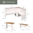 thumbnail image 7 of OS Home and Office Furniture Solid Pine Corner Dining Booth in White, 7 of 7