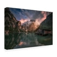 thumbnail image 3 of Canvas Wall Art - David Martin Castan 'Lago Di Braies, Dolomites' Wall Art for Living Room, Bedroom, or Office Décor by Trademark Fine Art - 32 x 22 Inches, 3 of 4