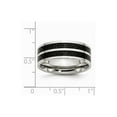 thumbnail image 6 of White Stainless Steel Ring Band Wedding Black Carbon Fiber, 6 of 6