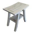 thumbnail image 3 of Compact Square Teak Shower Stool with Shelf in White Finish, 3 of 4