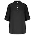 thumbnail image 5 of Gamivast Linen Henley Shirts for Men Band Collar Long Sleeve Boho Vacation Casual Shirts Loose Fit Solid Breathable Long Sleeve Work Shirts Spring Tops, 5 of 8