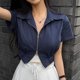 thumbnail image 2 of -Chaqueta de manga corta para mujer, abrigo Vintage elegante, ropa de calle Kpop, moda coreana, Tops Y2k, 2 of 5