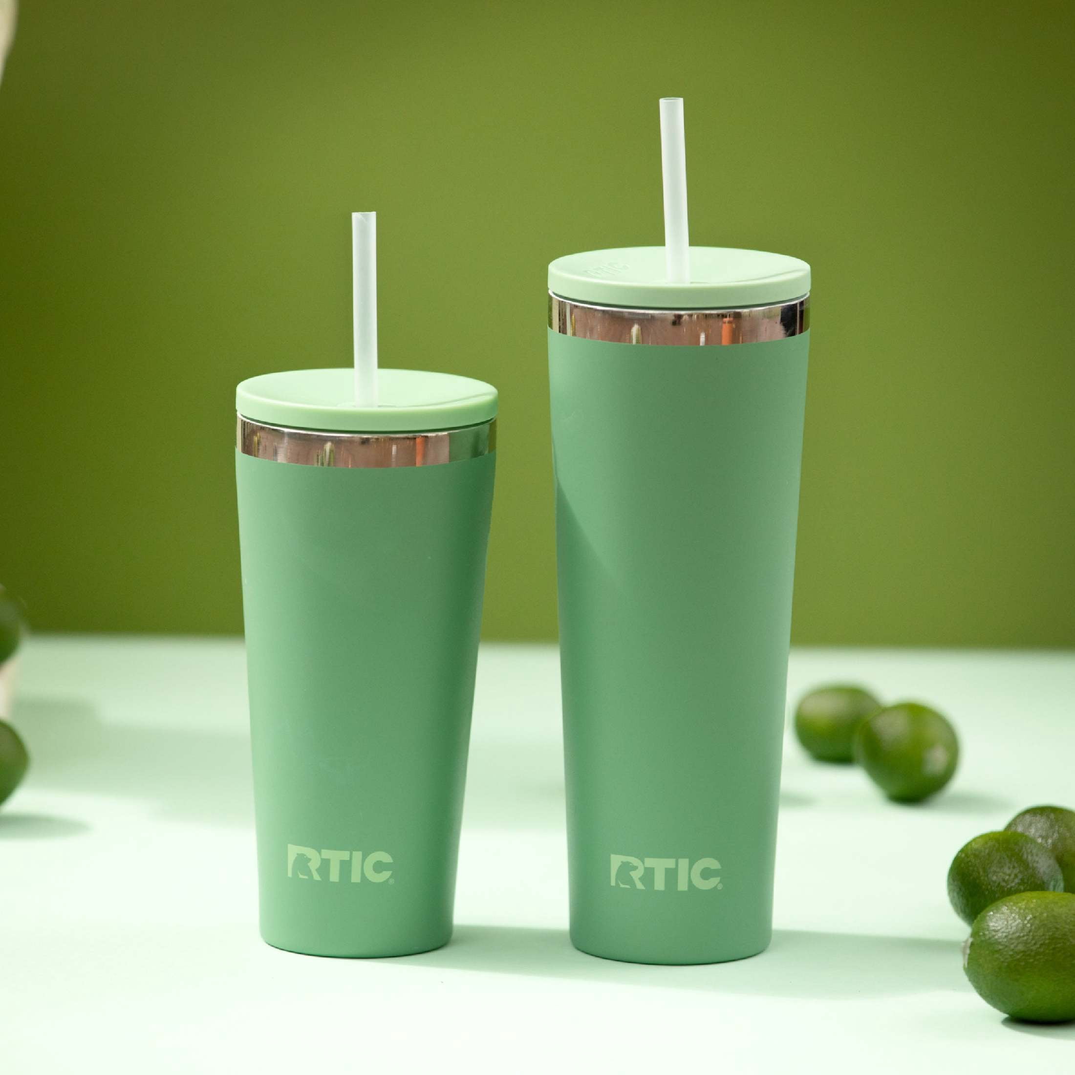 RTIC 28 oz Ceramic Lined Everyday Tumbler with Spill-Resistant Straw Lid, Sage