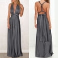 thumbnail image 4 of NXMZXB Dresses for Bridesmaids,Wedding Guest Dresses for Women,Plus Size Wrap Dress Long Maxi Convertible Multiway Dress Gray L, 4 of 9