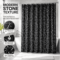 thumbnail image 5 of Stone Texture Silver Foil Shower Curtain, 72" Thickened Waterproof Bathroom Partition, Modern Home Decor Curtain for Tub & Shower Stall, Rust Proof Grommets​, Black, 5 of 7