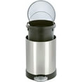 thumbnail image 4 of Small Trash Can, 1.2 Gallon | Round Stainless Steel Garbage Bin with Soft Close Lid & Step Foot Pedal Metal Waste Basket Removable Inner Bucket,, 4 of 5