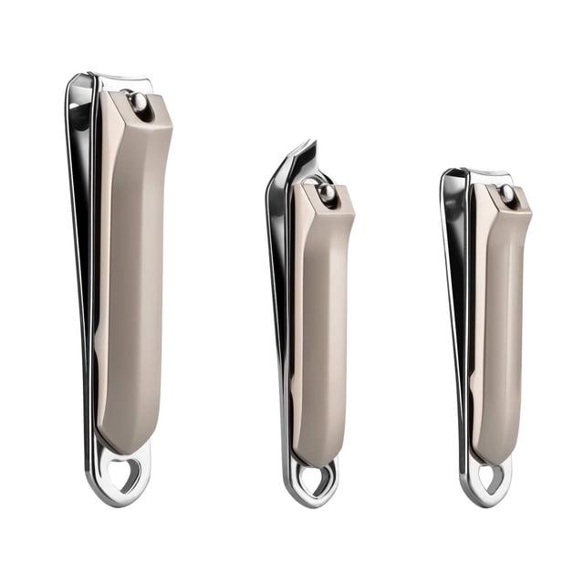 Slanted Edge Nail Clipper, Stainless Steel Nail Cutter Precision Blade Alignment Durable Stainless Steel For Men And Women Ingrown Nail Trimmer Rust Resistant Finish 3Pcs